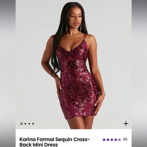 Karina Formal Sequin Cross-Back Mini Dress